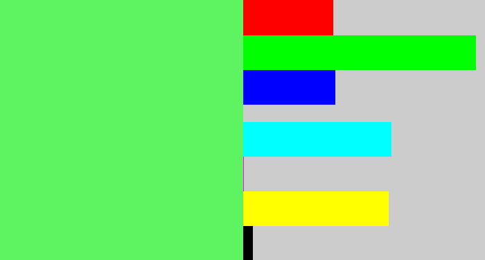 Hex color #5ef461 - light bright green