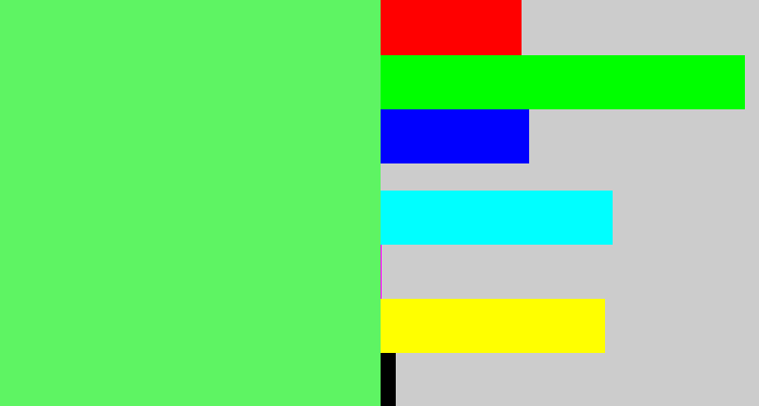 Hex color #5ef463 - light bright green