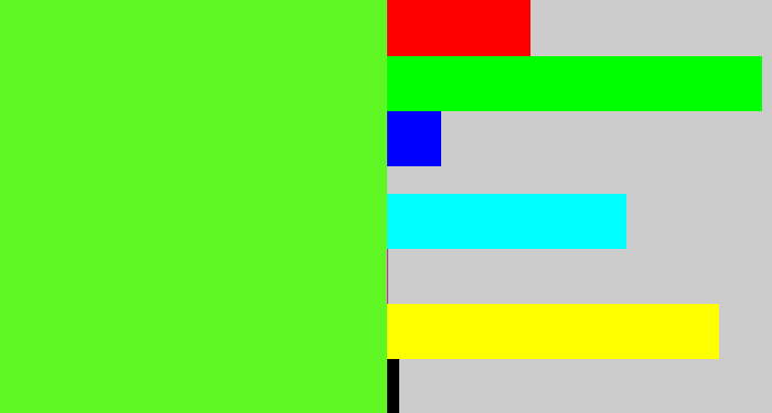 Hex color #5ef723 - toxic green