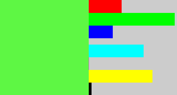 Hex color #5ef744 - light neon green