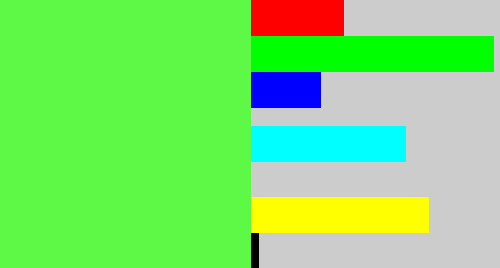 Hex color #5ef847 - light neon green