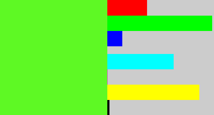 Hex color #5ef924 - toxic green