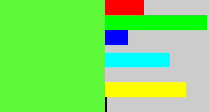 Hex color #5ef938 - toxic green