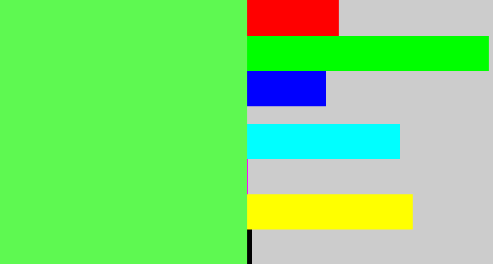 Hex color #5ef951 - light bright green