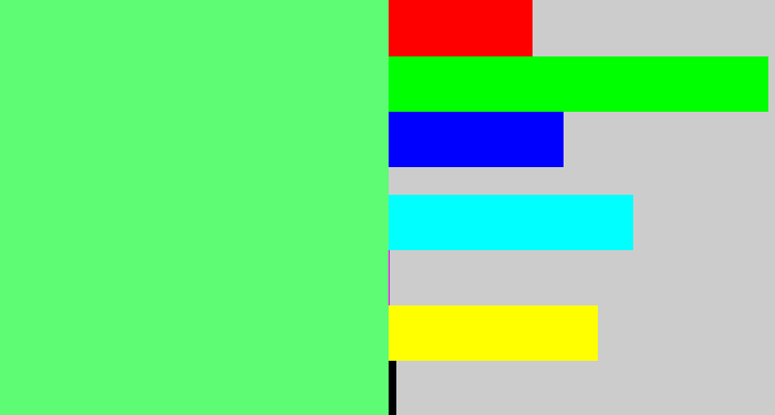 Hex color #5efb74 - lightgreen