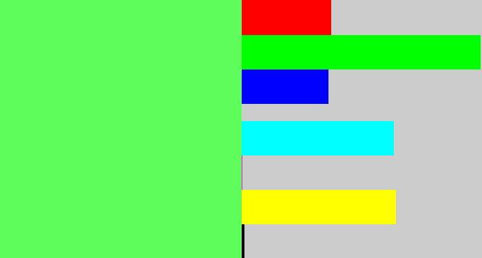 Hex color #5efd5c - light bright green