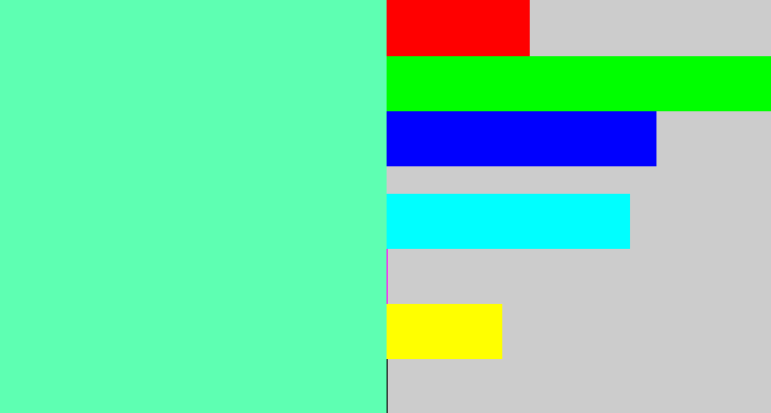 Hex color #5effb2 - light greenish blue