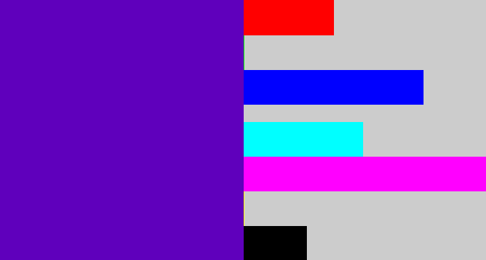 Hex color #5f00bc - violet blue
