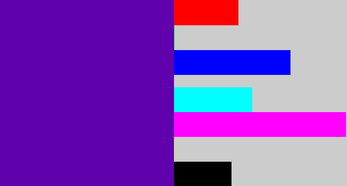 Hex color #5f01ac - violet blue