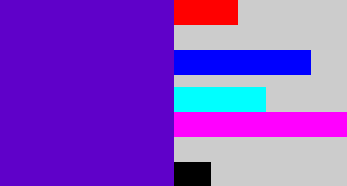 Hex color #5f01c9 - violet blue