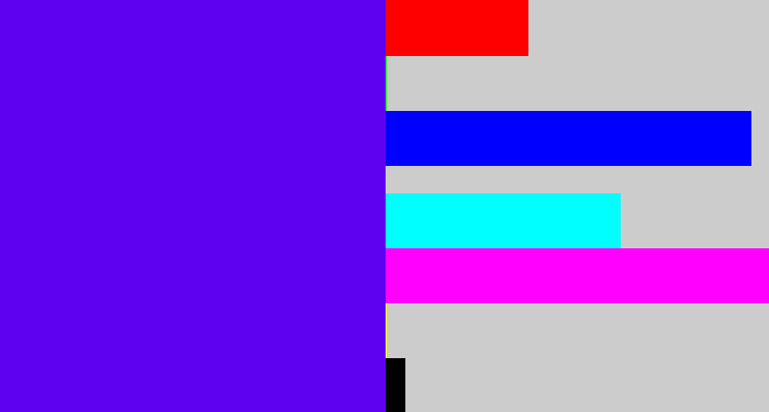 Hex color #5f01f1 - blue/purple