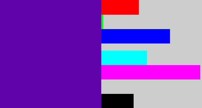 Hex color #5f04ad - violet blue