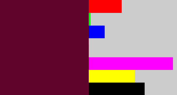 Hex color #5f052e - burgundy