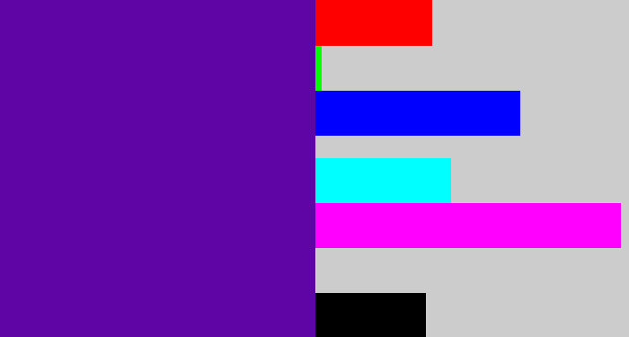 Hex color #5f05a6 - violet blue
