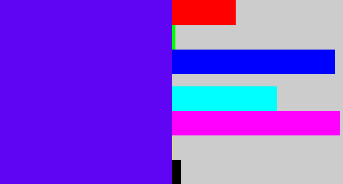 Hex color #5f05f3 - blue/purple