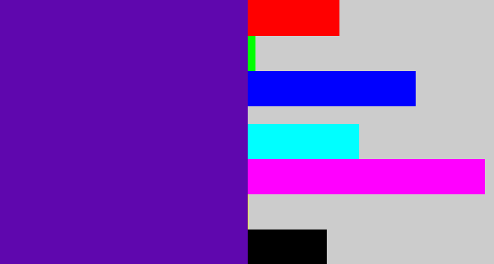 Hex color #5f07ae - violet blue