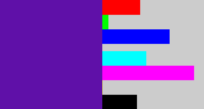 Hex color #5f10a8 - purple
