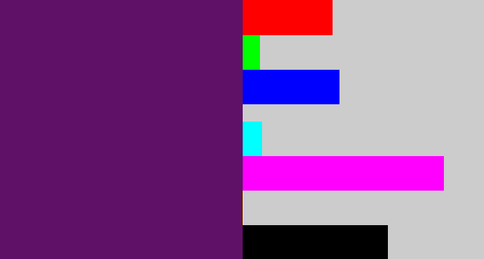 Hex color #5f1167 - grape purple