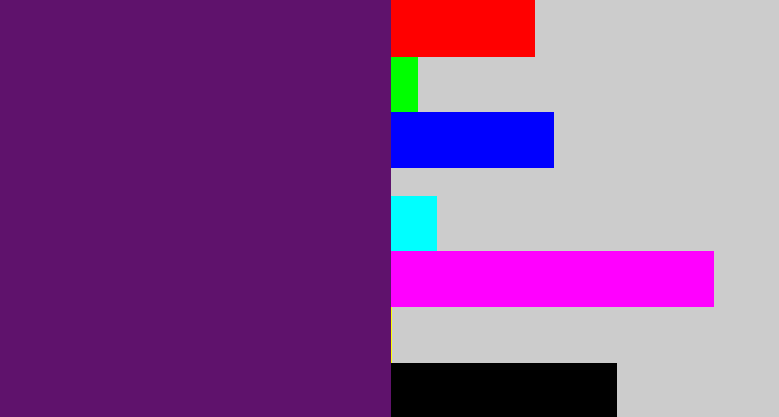 Hex color #5f126c - darkish purple