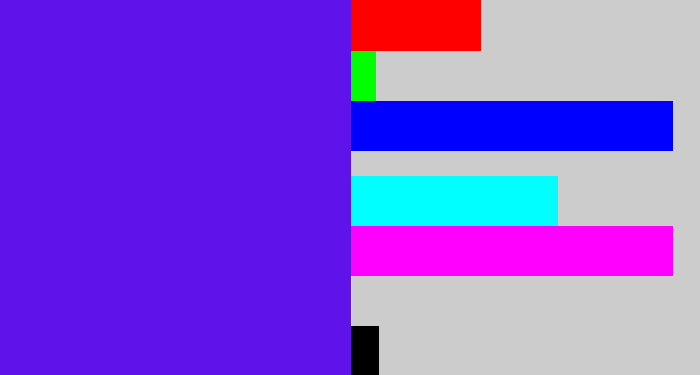 Hex color #5f12ea - purply blue