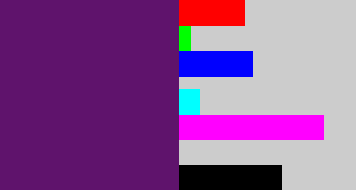 Hex color #5f136c - darkish purple