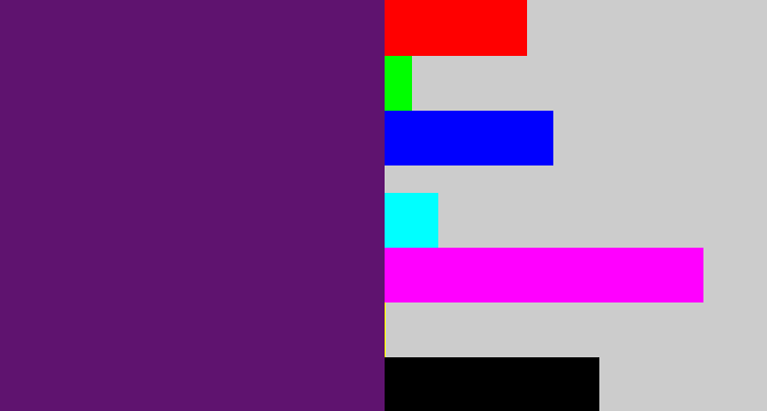 Hex color #5f136f - darkish purple