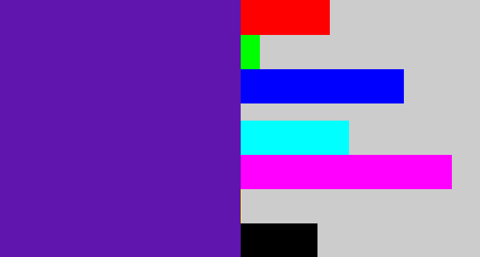 Hex color #5f15ae - violet blue