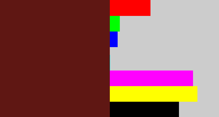 Hex color #5f1713 - reddy brown