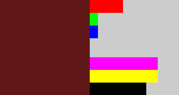 Hex color #5f1717 - reddy brown