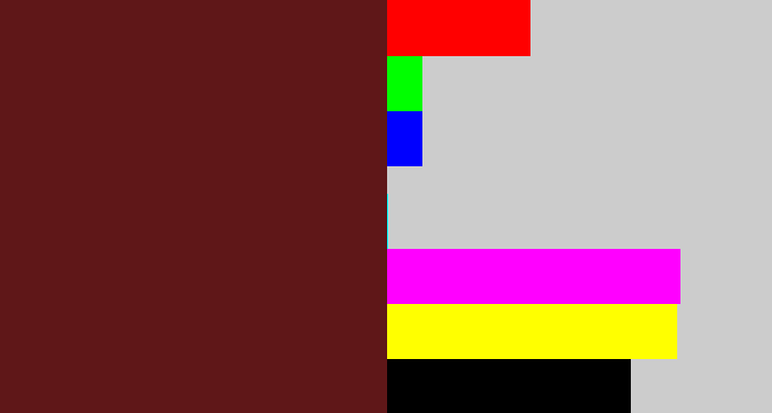 Hex color #5f1718 - claret