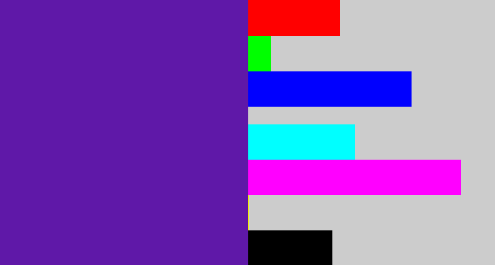 Hex color #5f18a8 - purple
