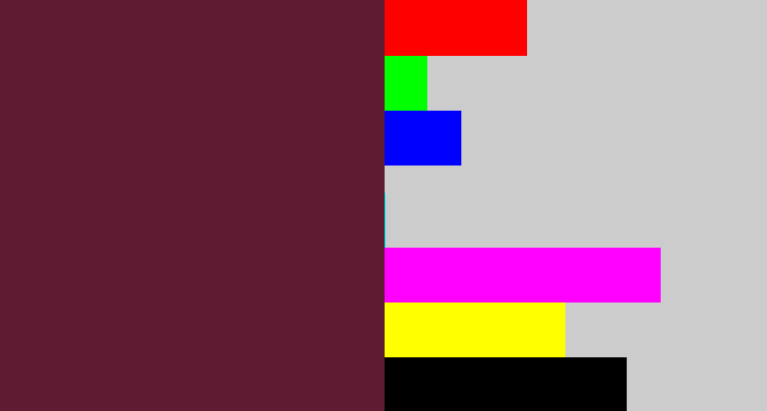 Hex color #5f1b32 - plum