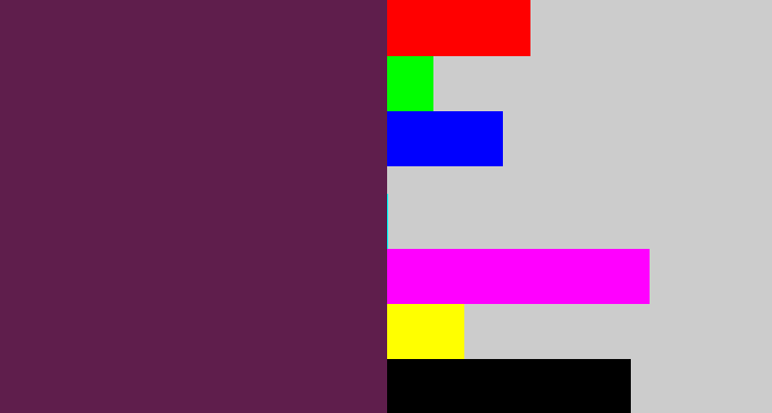 Hex color #5f1e4c - grape purple