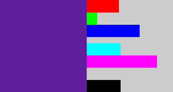 Hex color #5f1e9b - purple