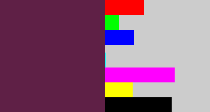 Hex color #5f2046 - grape purple