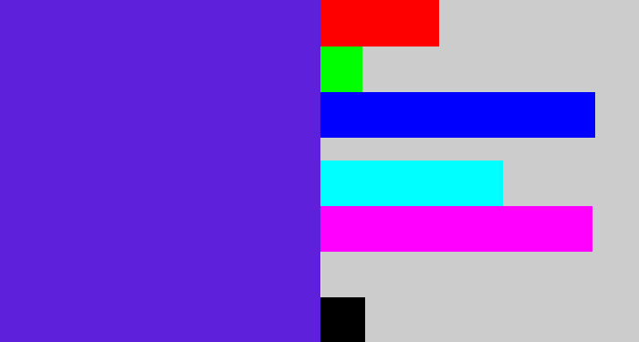 Hex color #5f20dc - purple/blue