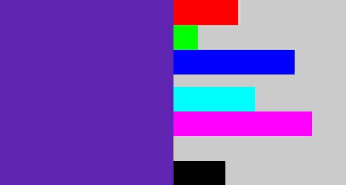 Hex color #5f24b2 - blue purple