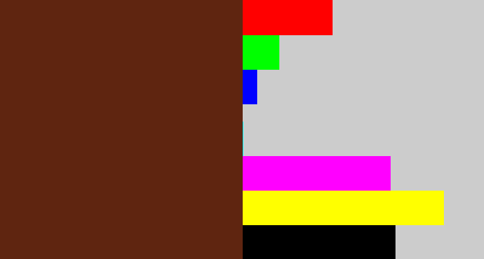 Hex color #5f2510 - brown