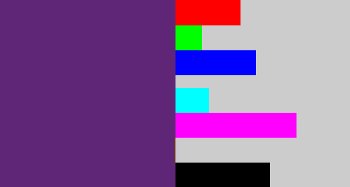 Hex color #5f2576 - darkish purple