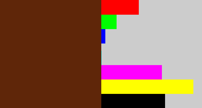 Hex color #5f2609 - brown