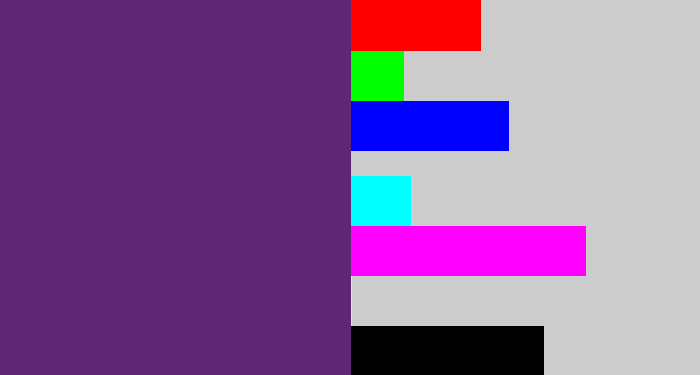Hex color #5f2673 - darkish purple