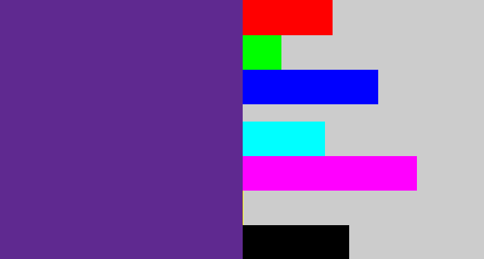Hex color #5f2990 - purple