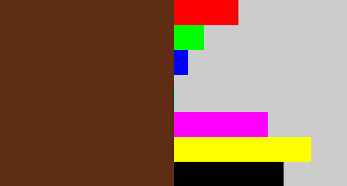 Hex color #5f2c14 - brown
