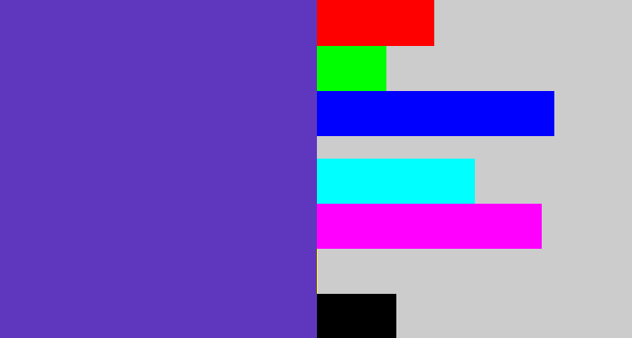 Hex color #5f37be - bluey purple