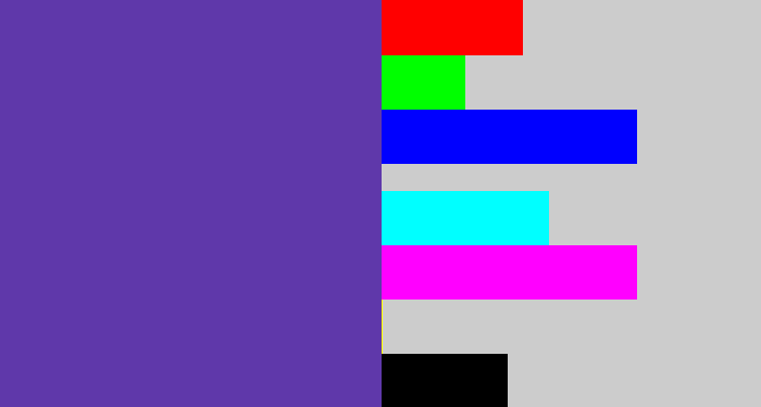 Hex color #5f38aa - bluey purple