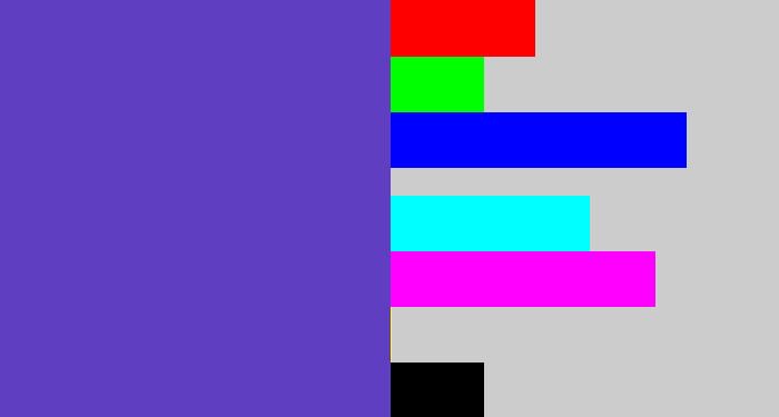Hex color #5f3ec1 - bluey purple