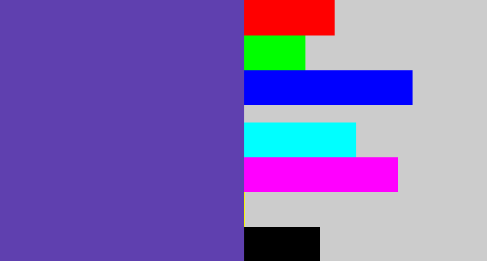 Hex color #5f40af - bluey purple