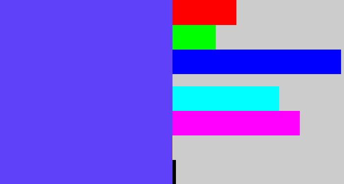 Hex color #5f41f9 - purpleish blue