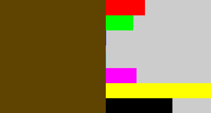 Hex color #5f4300 - brown