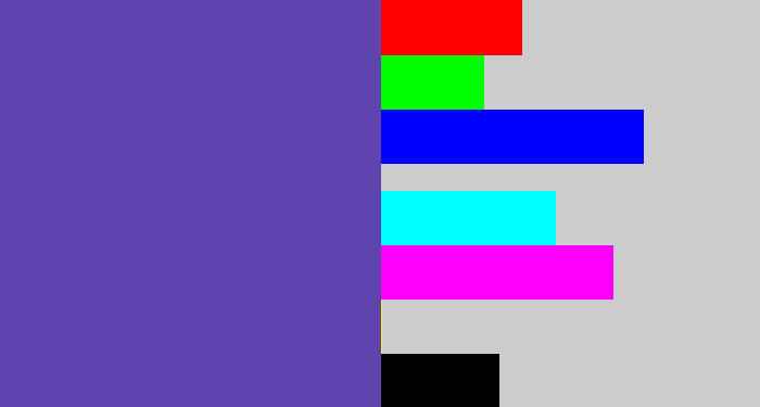 Hex color #5f44af - bluey purple